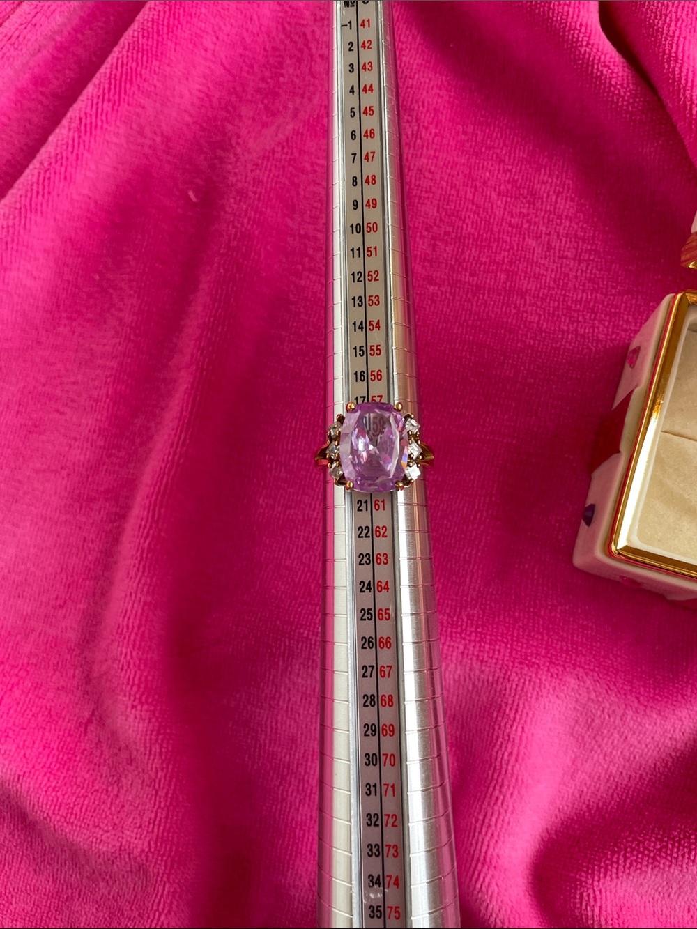Vtg. 925 Sterling Silver Gold HC Hollywood Collection Cushion-Cut Amethyst Ring - Picture 5 of 11